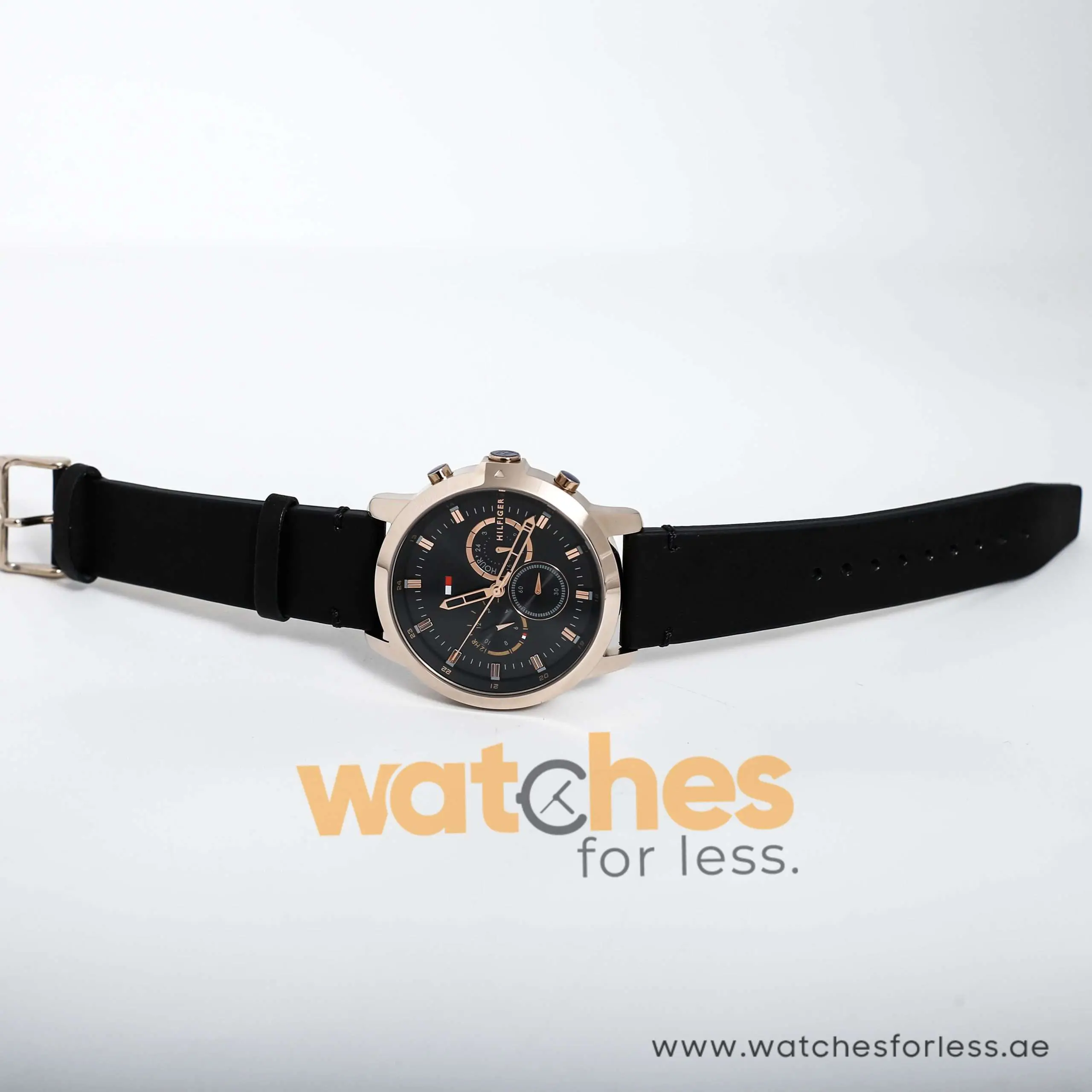 Tommy Hilfiger Men’s Quartz Black Leather Strap Black Dial 46mm Watch 1791798 UAE DUBAI AJMAN SHARJAH ABU DHABI RAS AL KHAIMA UMM UL QUWAIN ALAIN FUJAIRAH