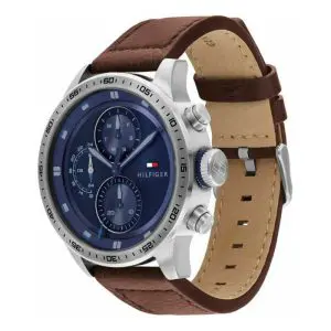 Tommy Hilfiger Men’s Quartz Brown Leather Strap Blue Dial 46mm Watch 1791807 UAE DUBAI AJMAN SHARJAH ABU DHABI RAS AL KHAIMA UMM UL QUWAIN ALAIN FUJAIRAH