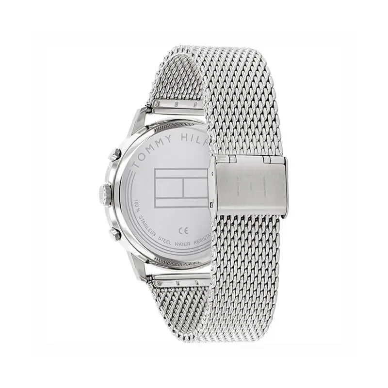 Tommy Hilfiger Men’s Quartz Silver Stainless Steel Black Dial 44mm Watch 1710433 UAE DUBAI AJMAN SHARJAH ABU DHABI RAS AL KHAIMA UMM UL QUWAIN ALAIN FUJAIRAH
