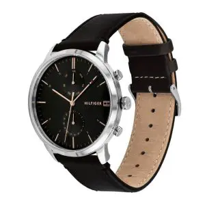 Tommy Hilfiger Men’s Quartz Leather Strap Black Dial 44mm Watch 1710406 UAE DUBAI AJMAN SHARJAH ABU DHABI RAS AL KHAIMA UMM UL QUWAIN ALAIN FUJAIRAH