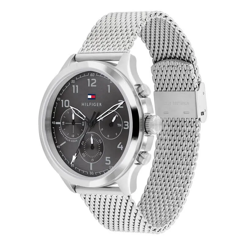 Tommy Hilfiger Men’s Quartz Silver Stainless Steel Grey Dial 45mm Watch 1791851 UAE DUBAI AJMAN SHARJAH ABU DHABI RAS AL KHAIMA UMM UL QUWAIN ALAIN FUJAIRAH