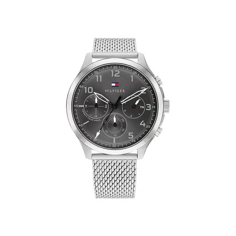 Tommy Hilfiger Men’s Quartz Silver Stainless Steel Grey Dial 45mm Watch 1791851 UAE DUBAI AJMAN SHARJAH ABU DHABI RAS AL KHAIMA UMM UL QUWAIN ALAIN FUJAIRAH