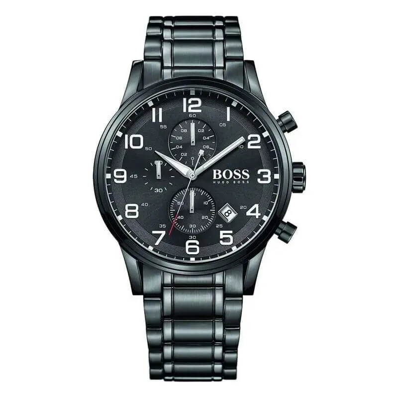 Hugo Boss Men’s Quartz Stainless Steel Black Dial 44mm Watch 1513180 UAE DUBAI AJMAN SHARJAH ABU DHABI RAS AL KHAIMA UMM UL QUWAIN ALAIN FUJAIRAH