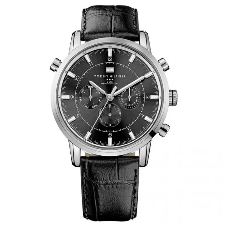 Tommy Hilfiger Men’s Quartz Leather Strap Grey Dial 44mm Watch 1790875 UAE DUBAI AJMAN SHARJAH ABU DHABI RAS AL KHAIMA UMM UL QUWAIN ALAIN FUJAIRAH