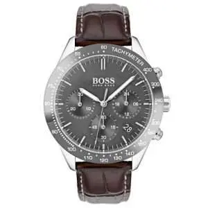 Hugo Boss Men’s Quartz Brown Leather Strap Grey Dial 42mm Watch 1513598 UAE DUBAI AJMAN SHARJAH ABU DHABI RAS AL KHAIMA UMM UL QUWAIN ALAIN FUJAIRAH