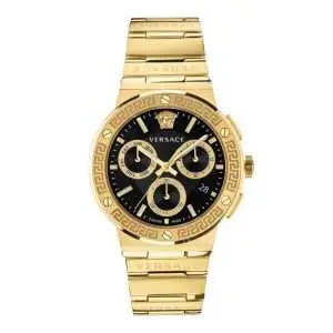 Versace Men’s Quartz Swiss Made Gold Stainless Steel Black Dial 43mm Watch VEZ900421 UAE DUBAI AJMAN SHARJAH ABU DHABI RAS AL KHAIMA UMM UL QUWAIN ALAIN FUJAIRAH