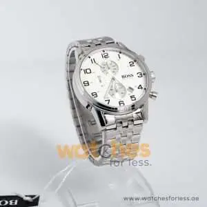 Hugo Boss Men’s Quartz Stainless Steel Silver Dial 44mm Watch 1512445 UAE DUBAI AJMAN SHARJAH ABU DHABI RAS AL KHAIMA UMM UL QUWAIN ALAIN FUJAIRAH