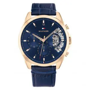 Tommy Hilfiger Men’s Quartz Leather Strap Blue Dial 44mm Watch 1710451 UAE DUBAI AJMAN SHARJAH ABU DHABI RAS AL KHAIMA UMM UL QUWAIN ALAIN FUJAIRAH