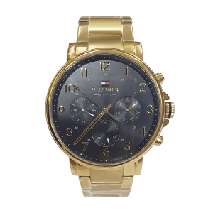 Tommy Hilfiger Men's Quartz Gold Stainless Steel Black Dial 44mm Watch 1791978 UAE DUBAI AJMAN SHARJAH ABU DHABI RAS AL KHAIMA UMM UL QUWAIN ALAIN FUJAIRAH