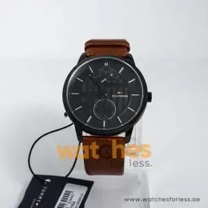 Tommy Hilfiger Men’s Quartz Leather Strap Black Dial 44mm Watch 1791604 UAE DUBAI AJMAN SHARJAH ABU DHABI RAS AL KHAIMA UMM UL QUWAIN ALAIN FUJAIRAH