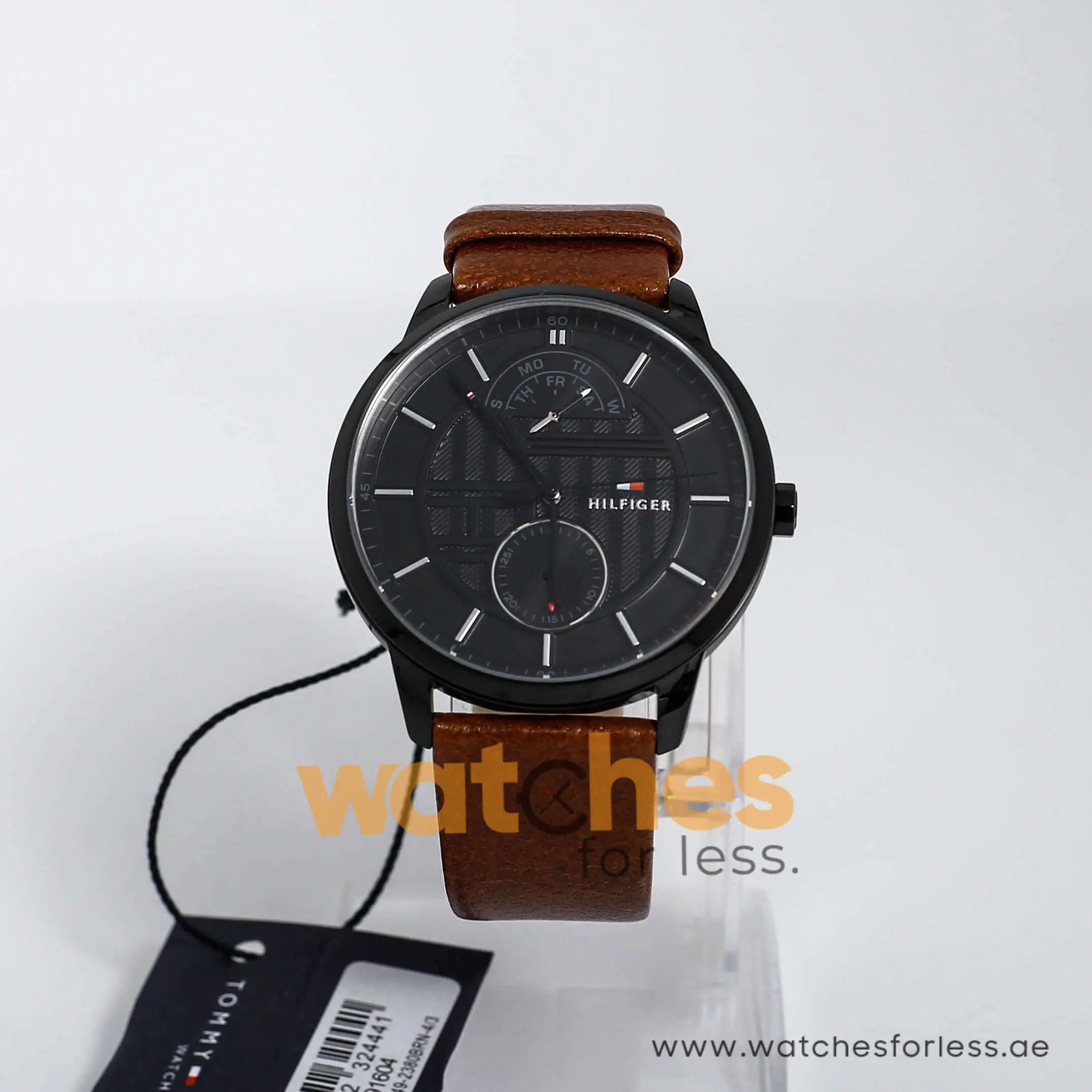 Tommy Hilfiger Men’s Quartz Leather Strap Black Dial 44mm Watch 1791604 UAE DUBAI AJMAN SHARJAH ABU DHABI RAS AL KHAIMA UMM UL QUWAIN ALAIN FUJAIRAH