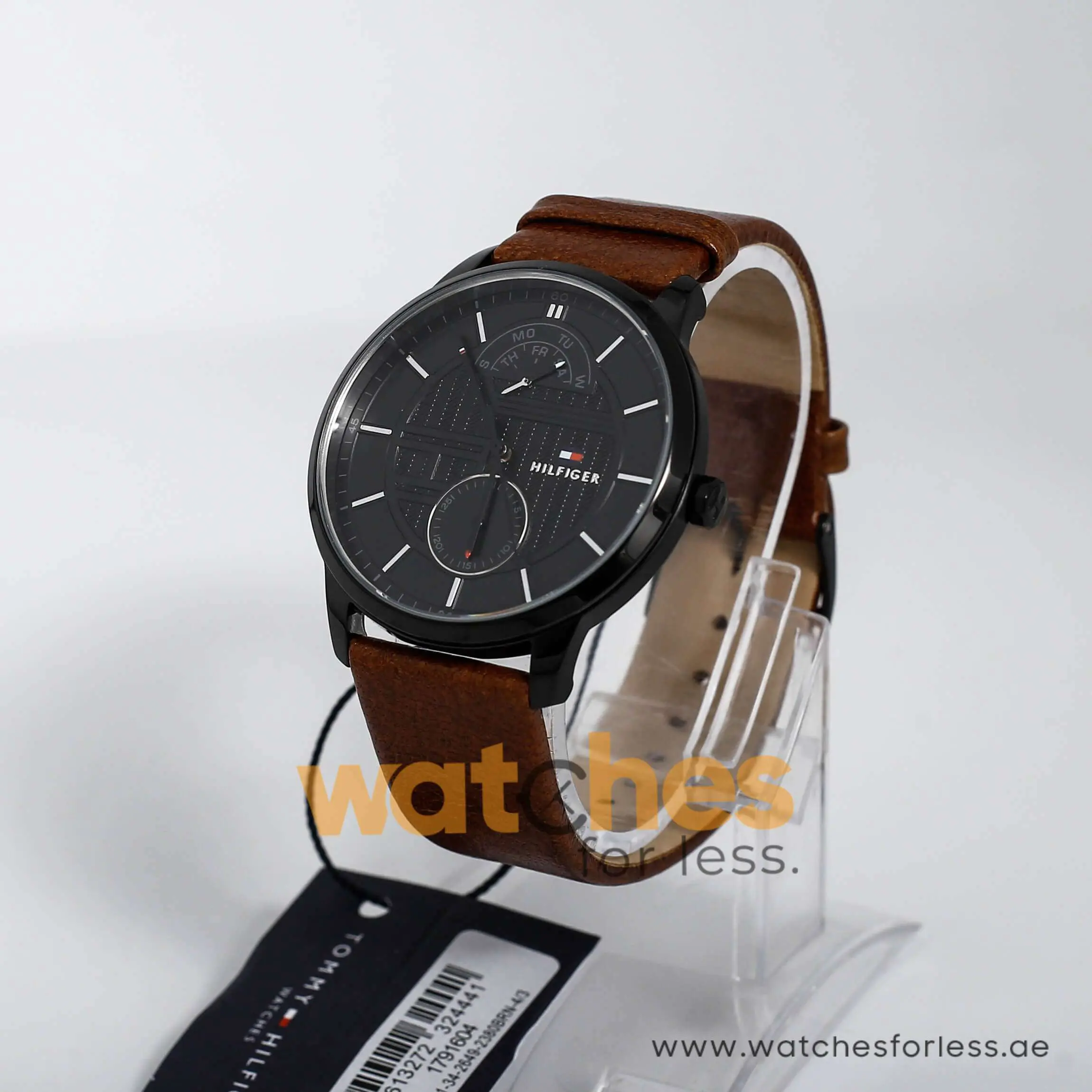 Tommy Hilfiger Men’s Quartz Leather Strap Black Dial 44mm Watch 1791604 UAE DUBAI AJMAN SHARJAH ABU DHABI RAS AL KHAIMA UMM UL QUWAIN ALAIN FUJAIRAH