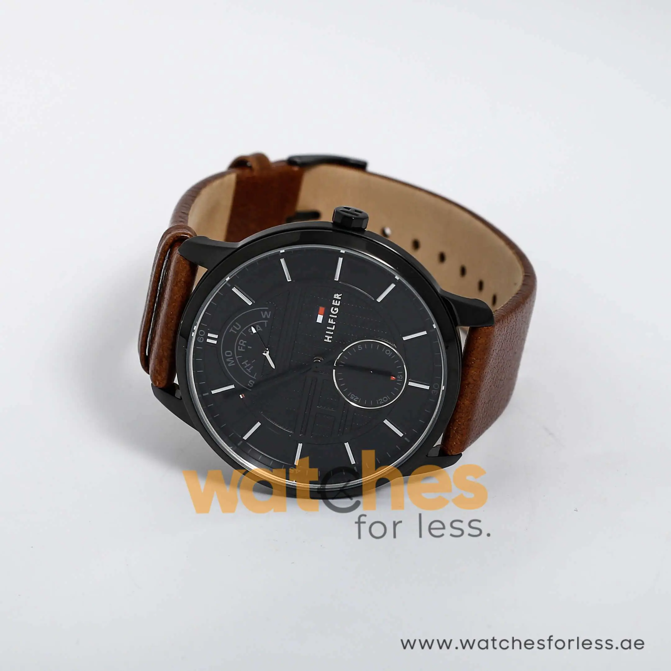 Tommy Hilfiger Men’s Quartz Leather Strap Black Dial 44mm Watch 1791604 UAE DUBAI AJMAN SHARJAH ABU DHABI RAS AL KHAIMA UMM UL QUWAIN ALAIN FUJAIRAH