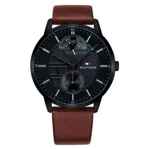 Tommy Hilfiger Men’s Quartz Leather Strap Black Dial 44mm Watch 1791604 UAE DUBAI AJMAN SHARJAH ABU DHABI RAS AL KHAIMA UMM UL QUWAIN ALAIN FUJAIRAH