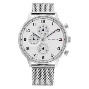 Tommy Hilfiger Men’s Quartz Silver Stainless Steel White Dial 44mm Watch 1791988