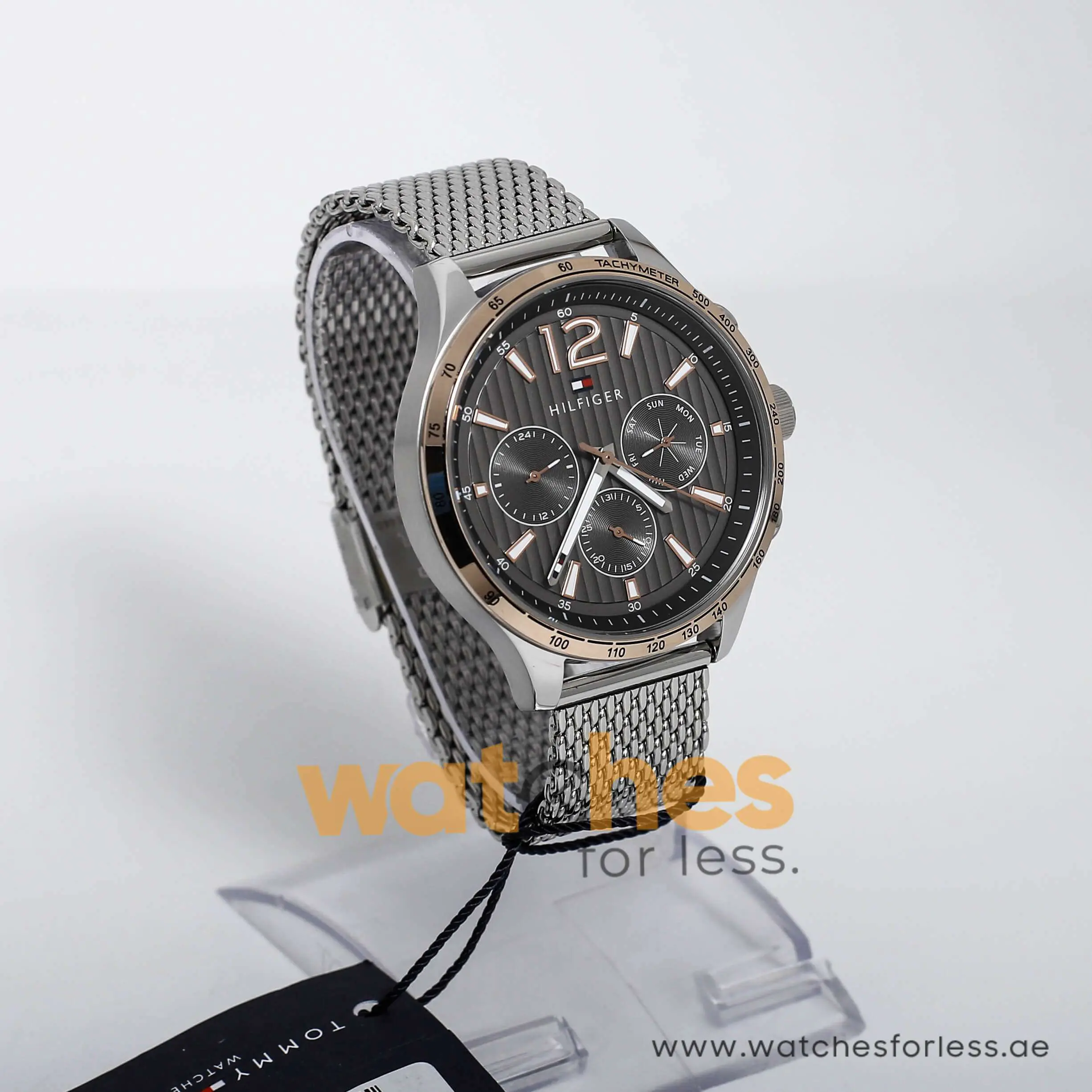 Tommy Hilfiger Men’s Quartz Silver Stainless Steel Grey Dial 44mm Watch 1791466 UAE DUBAI AJMAN SHARJAH ABU DHABI RAS AL KHAIMA UMM UL QUWAIN ALAIN FUJAIRAH