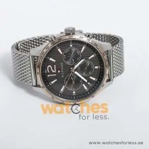 Tommy Hilfiger Men’s Quartz Silver Stainless Steel Grey Dial 44mm Watch 1791466 UAE DUBAI AJMAN SHARJAH ABU DHABI RAS AL KHAIMA UMM UL QUWAIN ALAIN FUJAIRAH