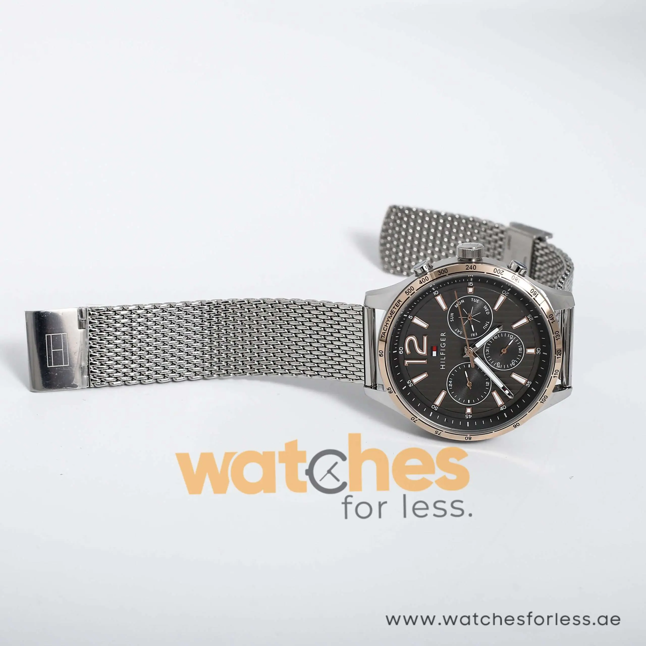 Tommy Hilfiger Men’s Quartz Silver Stainless Steel Grey Dial 44mm Watch 1791466 UAE DUBAI AJMAN SHARJAH ABU DHABI RAS AL KHAIMA UMM UL QUWAIN ALAIN FUJAIRAH