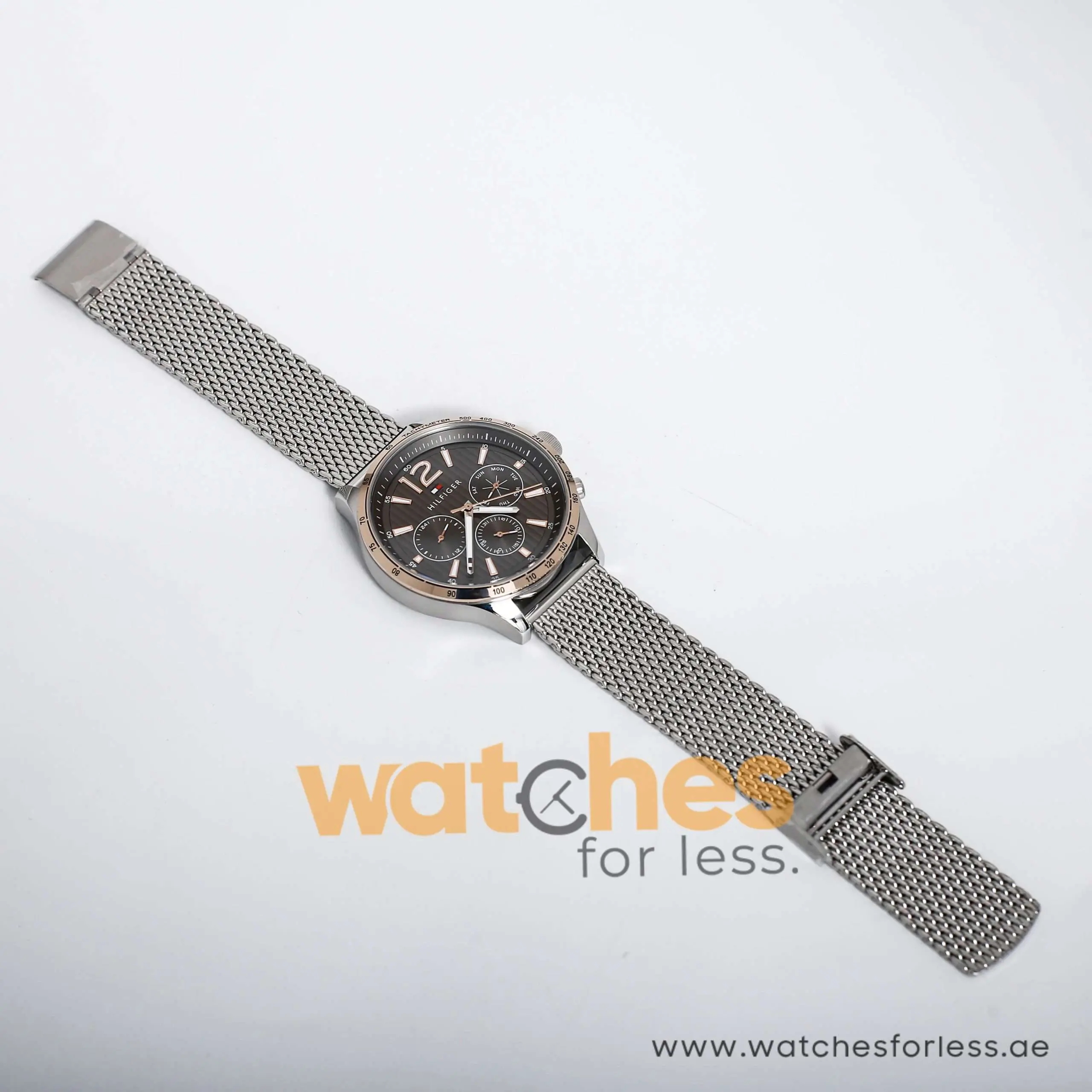 Tommy Hilfiger Men’s Quartz Silver Stainless Steel Grey Dial 44mm Watch 1791466 UAE DUBAI AJMAN SHARJAH ABU DHABI RAS AL KHAIMA UMM UL QUWAIN ALAIN FUJAIRAH