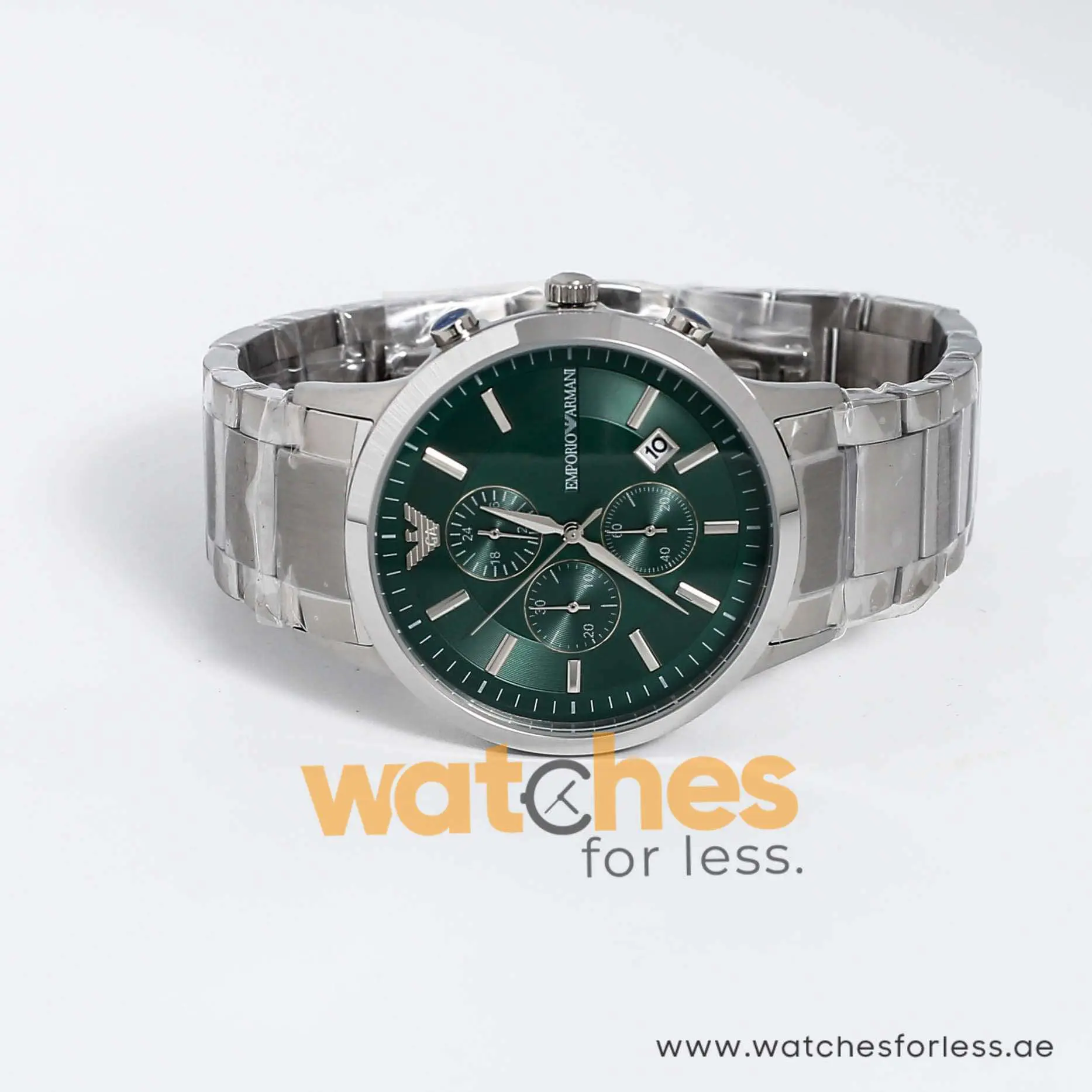 Emporio Armani Men’s Quartz Silver Stainless Steel Green Dial 43mm Watch AR11507 UAE DUBAI AJMAN SHARJAH ABU DHABI RAS AL KHAIMA UMM UL QUWAIN ALAIN FUJAIRAH