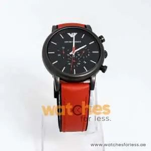 Emporio Armani Men’s Quartz Leather Strap Black Dial 46mm Watch AR1971