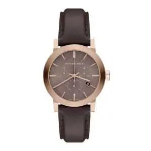 Burberry Unisex Swiss Made Leather Strap Brown Dial 38mm Watch BU9755