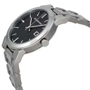 Burberry Men’s Stainless Steel Swiss Made Black Dial 38mm Watch BU9001