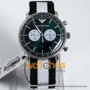 Emporio Armani Men’s Quartz Nylon Strap Green Dial 43mm Watch AR11221 UAE DUBAI AJMAN SHARJAH ABU DHABI RAS AL KHAIMA UMM UL QUWAIN ALAIN FUJAIRAH