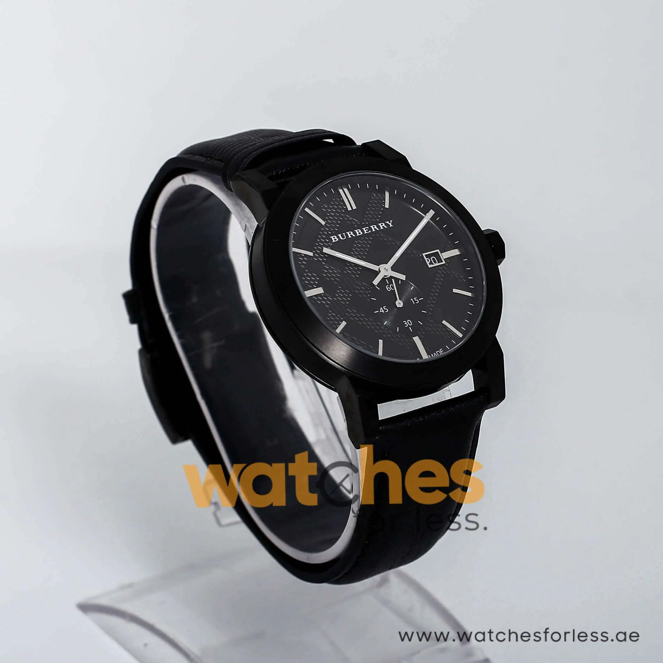 Burberry Men’s Swiss Made Quartz Black Leather Strap Black Dial 42mm Watch BU9906 UAE DUBAI AJMAN SHARJAH ABU DHABI RAS AL KHAIMA UMM UL QUWAIN ALAIN FUJAIRAH