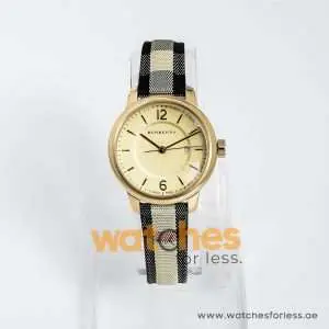 Burberry Women’s Swiss Made Quartz Leather Strap Check Stamped Dial 32mm Watch BU10104 UAE DUBAI AJMAN SHARJAH ABU DHABI RAS AL KHAIMA UMM UL QUWAIN ALAIN FUJAIRAH