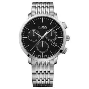 Hugo Boss Men’s Quartz Silver Stainless Steel Black Dial 44mm Watch 1513267 UAE DUBAI AJMAN SHARJAH ABU DHABI RAS AL KHAIMA UMM UL QUWAIN ALAIN FUJAIRAH