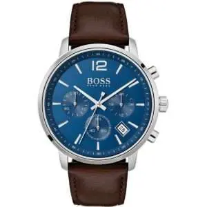 Hugo Boss Men’s Quartz Brown Leather Strap Blue Dial 42mm Watch 1513606 UAE DUBAI AJMAN SHARJAH ABU DHABI RAS AL KHAIMA UMM UL QUWAIN ALAIN FUJAIRAH