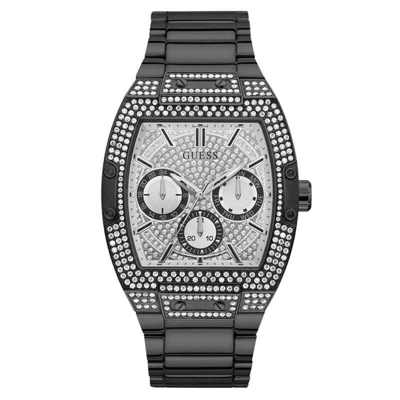 Guess Men’s Quartz Black Stainless Steel Silver Dial 43mm Watch GW0094G3 UAE DUBAI AJMAN SHARJAH ABU DHABI RAS AL KHAIMA UMM UL QUWAIN ALAIN FUJAIRAH