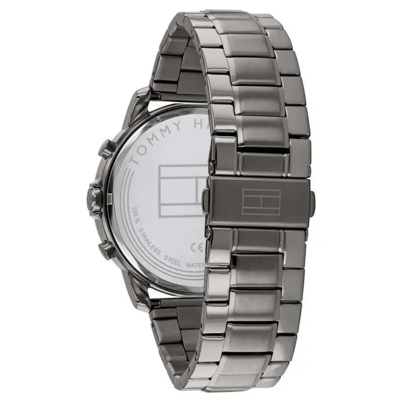 Tommy Hilfiger Men’s Quartz Grey Stainless Steel Blue Dial 46mm Watch 1791796 UAE DUBAI AJMAN SHARJAH ABU DHABI RAS AL KHAIMA UMM UL QUWAIN ALAIN FUJAIRAH