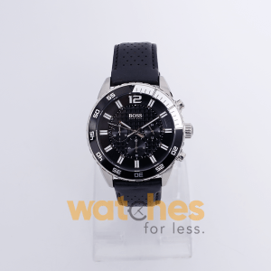 Hugo Boss Men’s Quartz Black Leather Strap Black Dial 44mm Watch 1512804