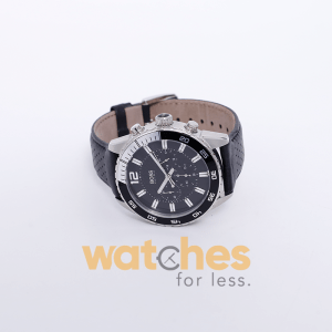 Hugo Boss Men’s Quartz Black Leather Strap Black Dial 44mm Watch 1512804