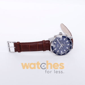 Hugo Boss Men’s Quartz Brown Leather Strap Blue Dial 44mm Watch 1512803