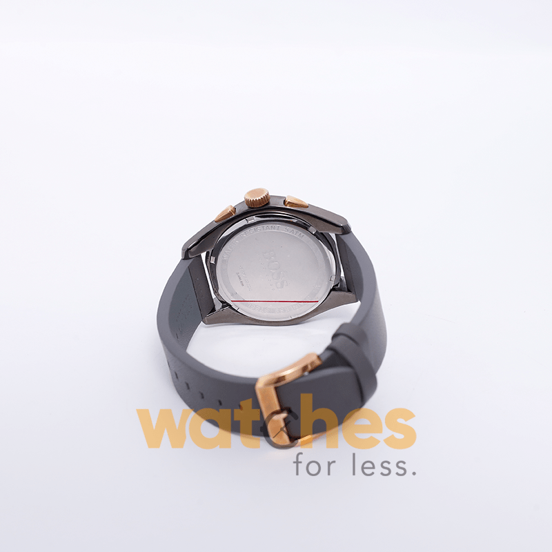 Hugo Boss Men’s Quartz Grey Leather Strap Grey Dial 46mm Watch 1512517