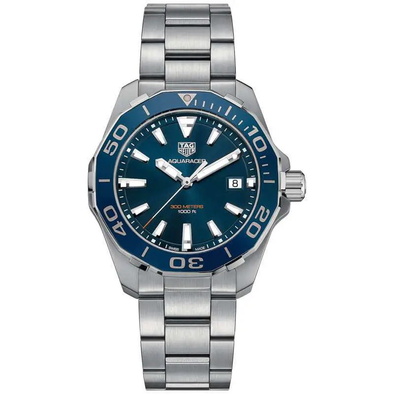Tag Heuer Aquaracer Men’s Quartz Swiss Made Silver Stainless Steel Blue Dial 41mm Watch WAY111C.BA0928 UAE DUBAI AJMAN SHARJAH ABU DHABI RAS AL KHAIMA UMM UL QUWAIN ALAIN FUJAIRAH