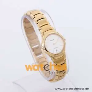 Pulsar Women’s Quartz Gold Stainless Steel White Dial 24mm Watch PYA184X1