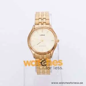 Lorus Men’s Quartz Gold Stainless Steel Gold Dial 35mm Watch RRS34JX9