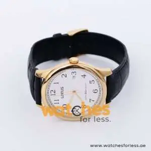 Lorus Men’s Quartz Black Leather Strap White Dial 41mm Watch RS920DX9