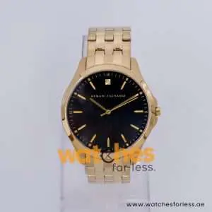 Armani Exchange Men’s Quartz Gold Stainless Steel Black Dial 46mm Watch AX1357/1