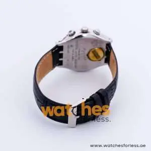 Swatch Men’s Swiss Made Quartz Black Leather Strap Silver & Purple Dial 40mm Watch YGS70098 UAE DUBAI AJMAN SHARJAH ABU DHABI RAS AL KHAIMA UMM UL QUWAIN ALAIN FUJAIRAH