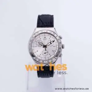 Swatch Men’s Swiss Made Quartz Black Leather Strap Silver Dial 40mm Watch YCS4006AG UAE DUBAI AJMAN SHARJAH ABU DHABI RAS AL KHAIMA UMM UL QUWAIN ALAIN FUJAIRAH