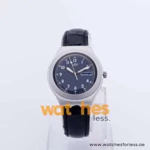 Swatch Men’s Swiss Made Quartz Black Leather Strap Dark Blue Dial 37mm Watch YCS4006A6 UAE DUBAI AJMAN SHARJAH ABU DHABI RAS AL KHAIMA UMM UL QUWAIN ALAIN FUJAIRAH
