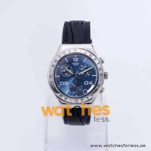 Swatch Men’s Swiss Made Black Leather Strap Blue Dial 40mm Watch YCS438G UAE DUBAI AJMAN SHARJAH ABU DHABI RAS AL KHAIMA UMM UL QUWAIN ALAIN FUJAIRAH