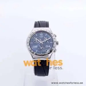 Swatch Men’s Swiss Made Black Leather Strap Blue Dial 40mm Watch YCS438G UAE DUBAI AJMAN SHARJAH ABU DHABI RAS AL KHAIMA UMM UL QUWAIN ALAIN FUJAIRAH