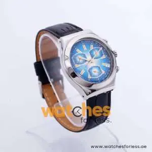 Swatch Men’s Swiss Made Black Leather Strap Blue Dial 40mm Watch YCS426G UAE DUBAI AJMAN SHARJAH ABU DHABI RAS AL KHAIMA UMM UL QUWAIN ALAIN FUJAIRAH