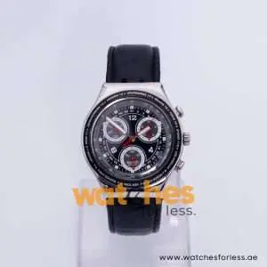 Swatch Men’s Swiss Made Black Leather Strap Black Dial 40mm Watch YCS4000AG UAE DUBAI AJMAN SHARJAH ABU DHABI RAS AL KHAIMA UMM UL QUWAIN ALAIN FUJAIRAH